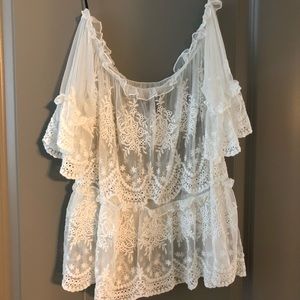 Forever 21- Lace off the shoulder shirt.